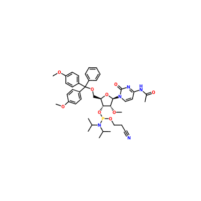 CAS 199593-09-4|N-Acetyl-5'-O-(4,4-dimethoxytrityl)-2'-O-เมทิลไซติดีน-3'-(2-cyanoethyl-N,N -ไดไอโซโพรพิล)ฟอสโฟรามิไดต์